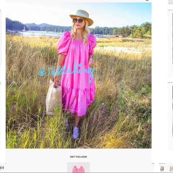 SOLD! Pink Square-neck Voluminous-puff shoulder - Picture 10 of 14